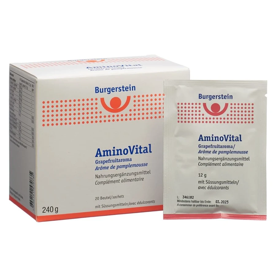 Gold Vita Online Swiss Pharmacy BURGERSTEIN Aminovital Powder Grapefruit 20 pcs 04635066