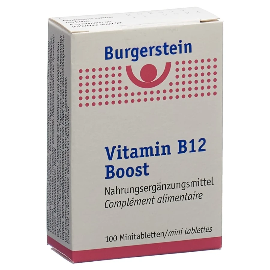 Gold Vita Online Swiss Pharmacy BURGERSTEIN Vitamin B12 Boost mini tablets 100 pieces 07777452