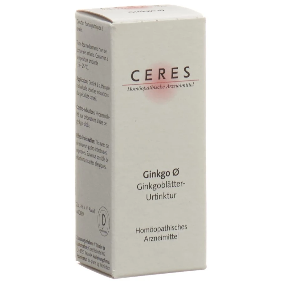 Gold Vita Online Swiss Pharmacy CERES Ginkgo Urtinkt Fl 20 ml 01667769