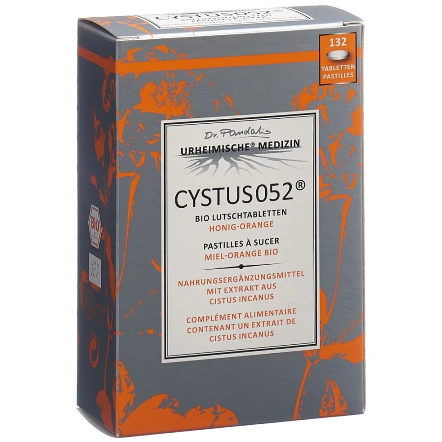 Gold Vita Online Swiss Pharmacy CYSTUS 052 organic lollipop honey-orange 132 pieces 07628730